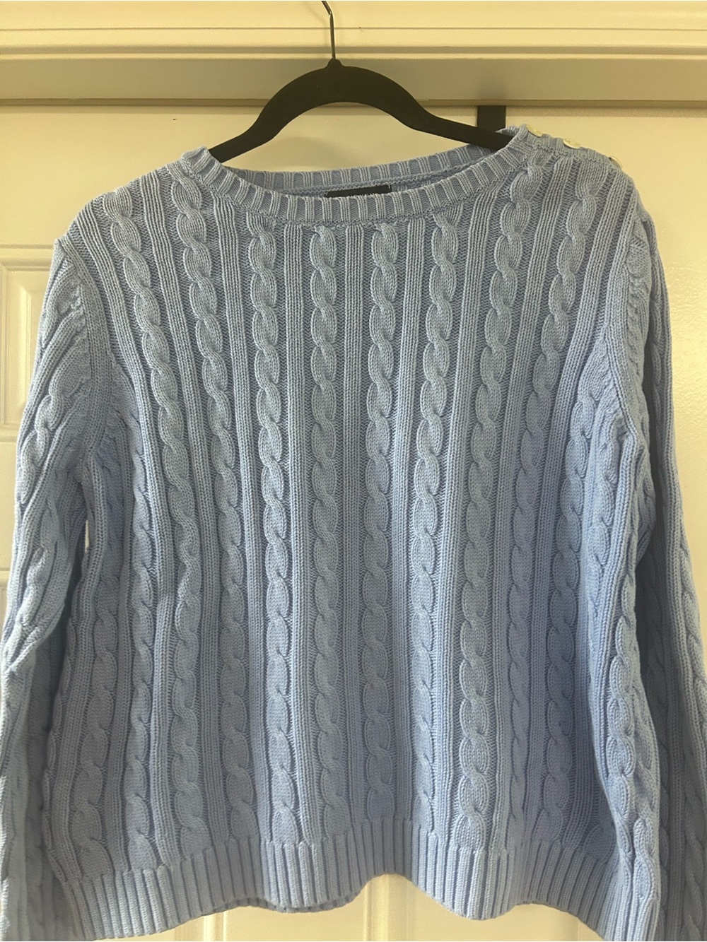 Lands End Light Blue Cable Knit Women’s Sweater